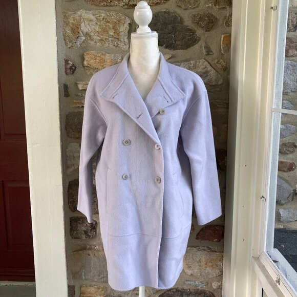 Eileen Fisher Wool Cashmere Lightweight Pea Coat Womens XXS/XS - Picture 1 of 12